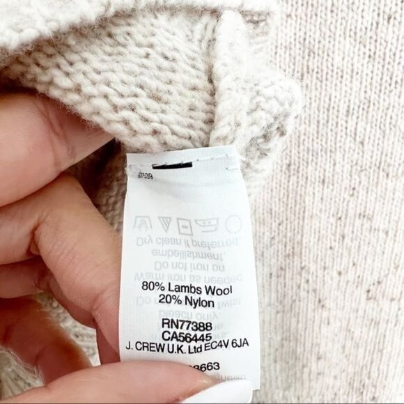 J. Crew Lambswool Donegal Sweater Colored Jewel Gem in Tan Beige Winter Size XXS - Picture 5 of 8